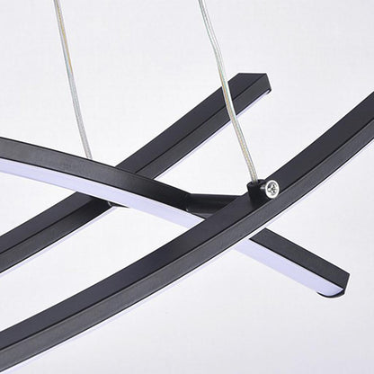 Suspension Luminaire Scandinave Minimaliste Trois Barres Dimmer LED, Noir