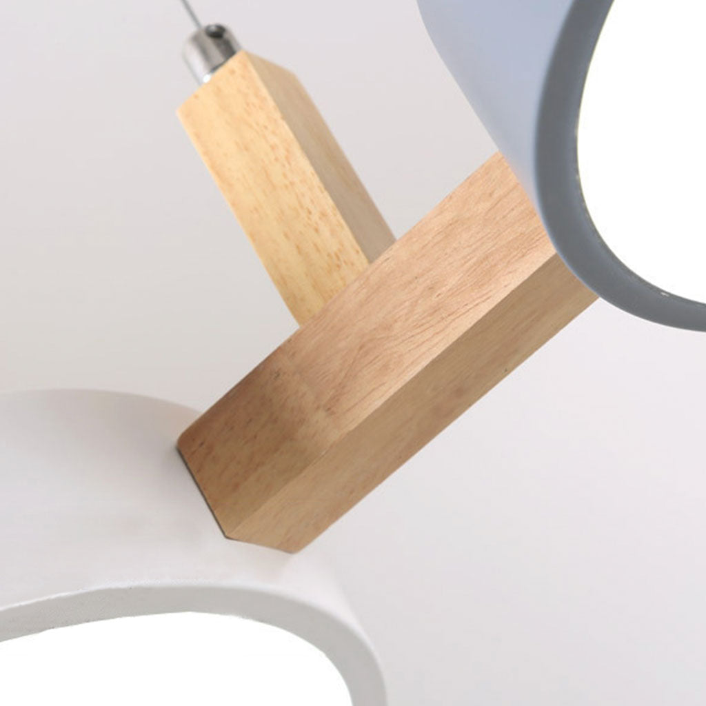 Suspension Nordic Macaron 3 lampes LED dimmable, blanc/coloré