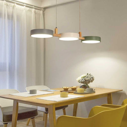 Suspension Nordic Macaron 3 lampes LED dimmable, blanc/coloré