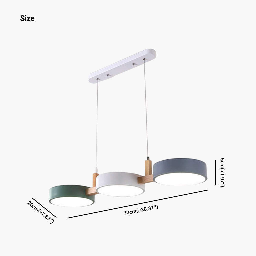 Suspension Nordic Macaron 3 lampes LED dimmable, blanc/coloré