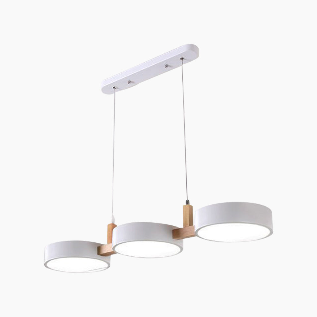 Suspension Nordic Macaron 3 lampes LED dimmable, blanc/coloré