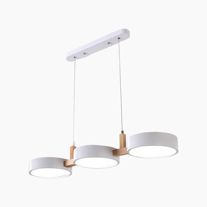 Suspension Nordic Macaron 3 lampes LED dimmable, blanc/coloré