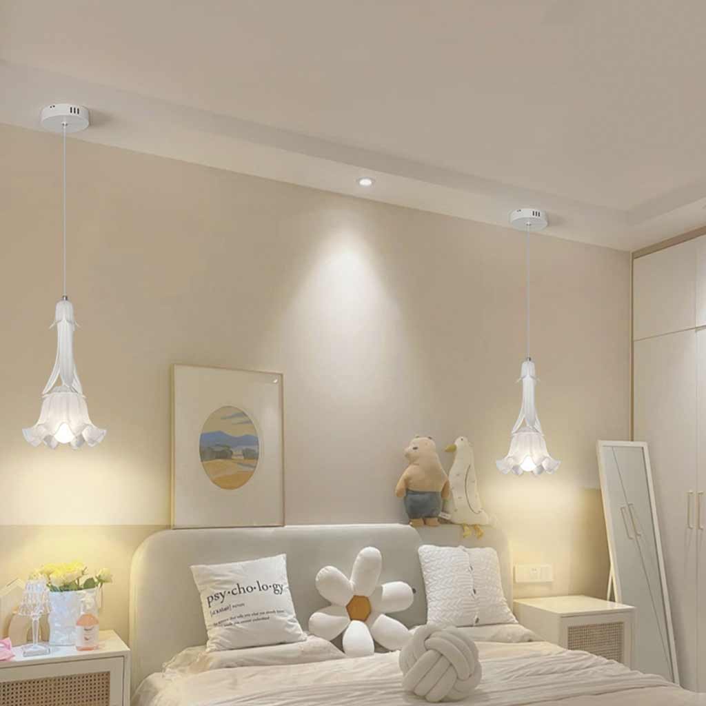 Suspension lumière art déco petite muguet, vert / blanc