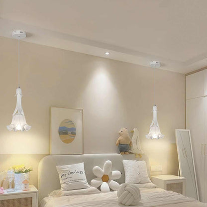 Suspension lumière art déco petite muguet, vert / blanc