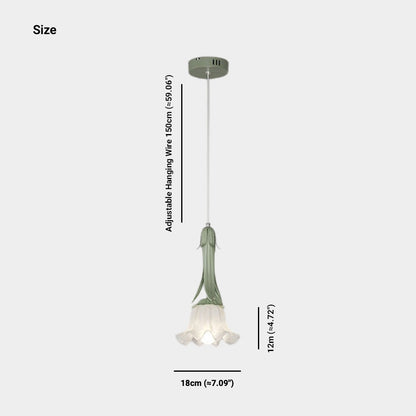 Suspension lumière art déco petite muguet, vert / blanc