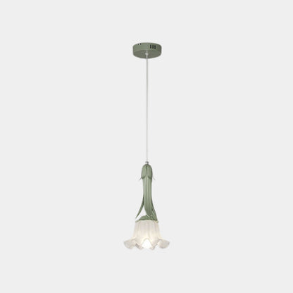 Suspension lumière art déco petite muguet, vert / blanc