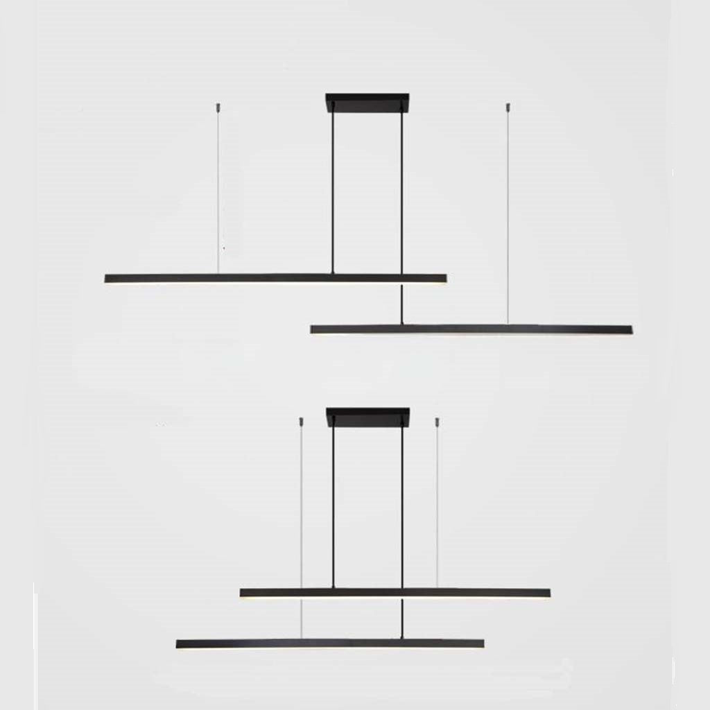 Suspension linéaire en laiton dimmable LED, noir/or
