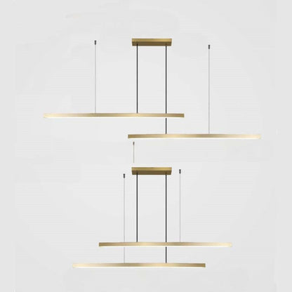 Suspension linéaire en laiton dimmable LED, noir/or