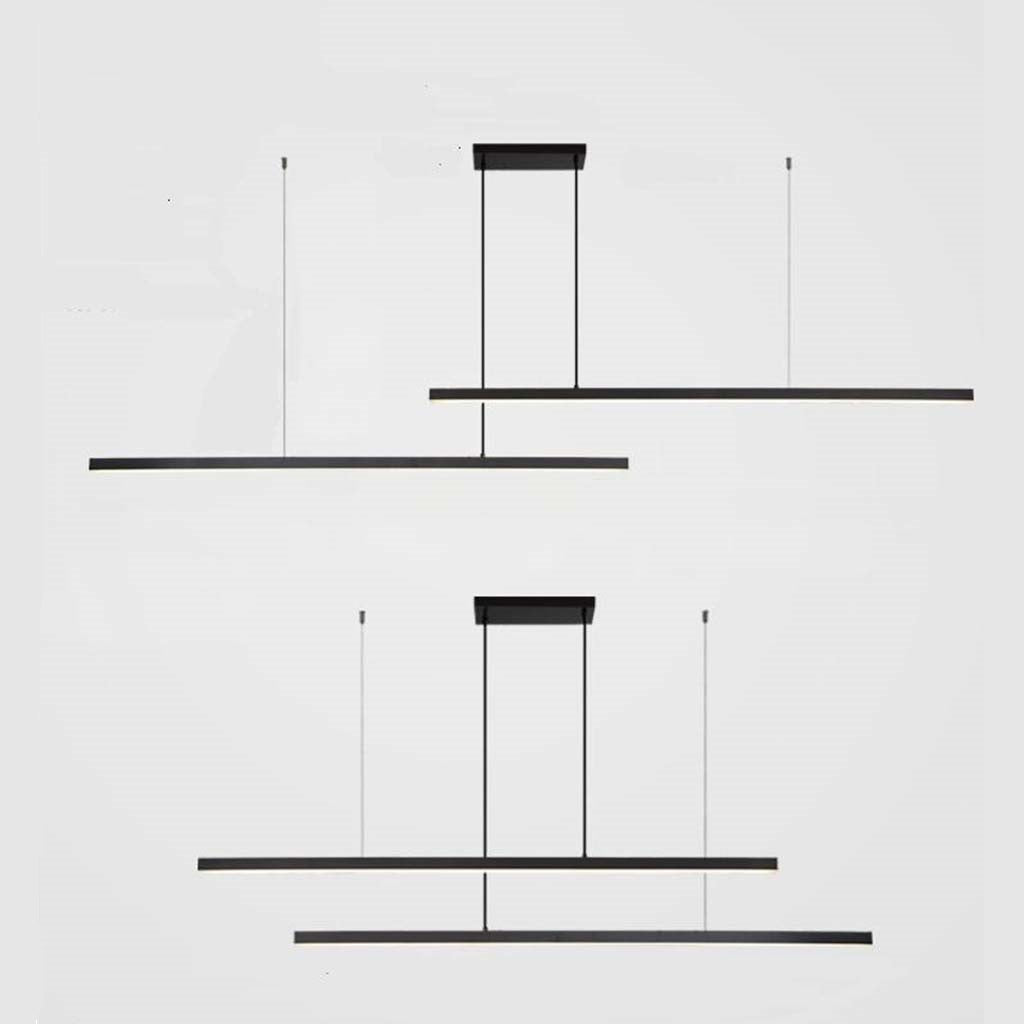 Suspension linéaire en laiton dimmable LED, noir/or