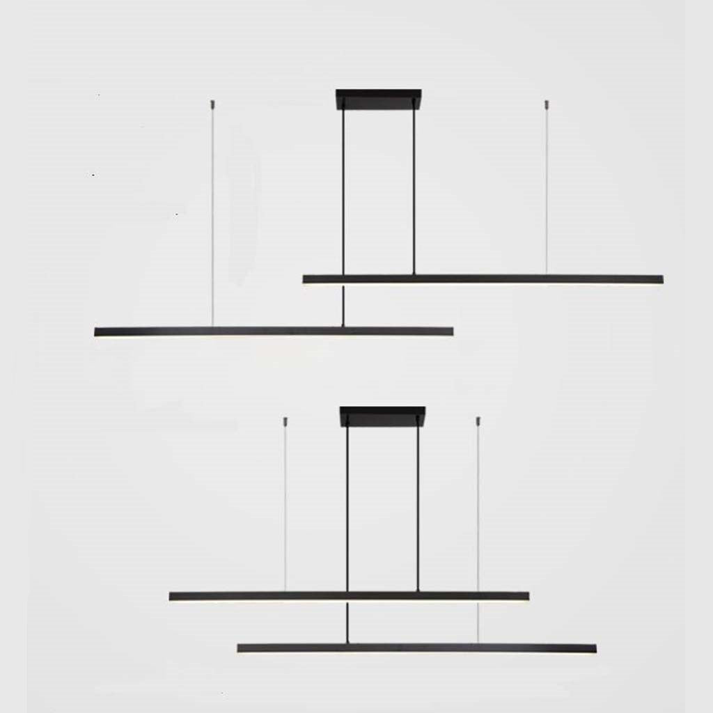 Suspension linéaire en laiton dimmable LED, noir/or