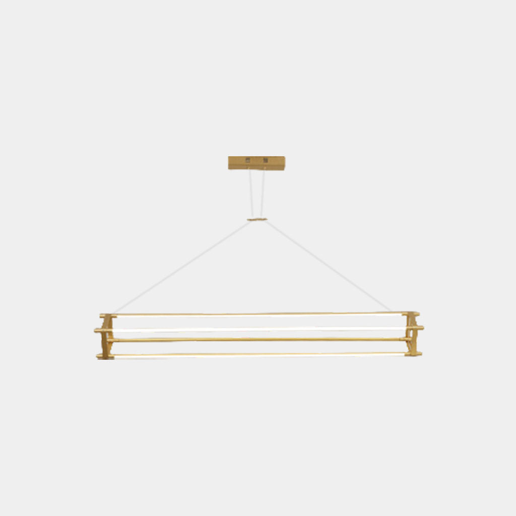 Suspension Moderne en Laiton Long Bar Linéaire LED, Or
