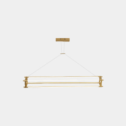 Suspension Moderne en Laiton Long Bar Linéaire LED, Or