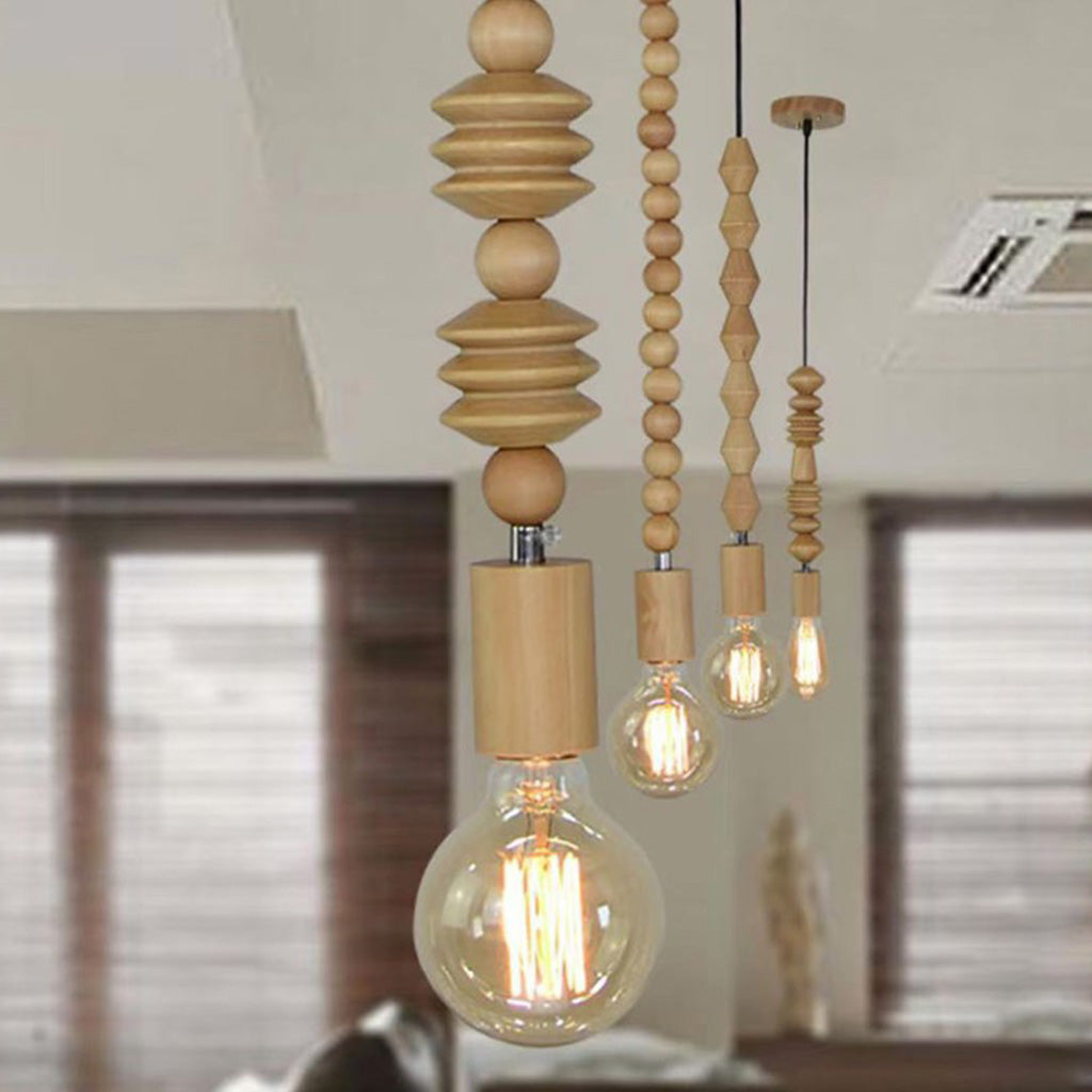 Suspension Créative en Perles en Bois Calabash