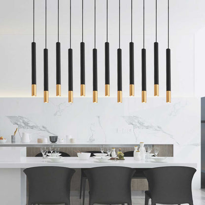 Suspension Cylindre Minimaliste, noir et or