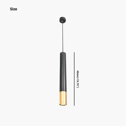 Suspension Cylindre Minimaliste, noir et or
