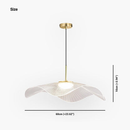 Suspension Élégante Lotus Feuille Chapeau de Paille LED