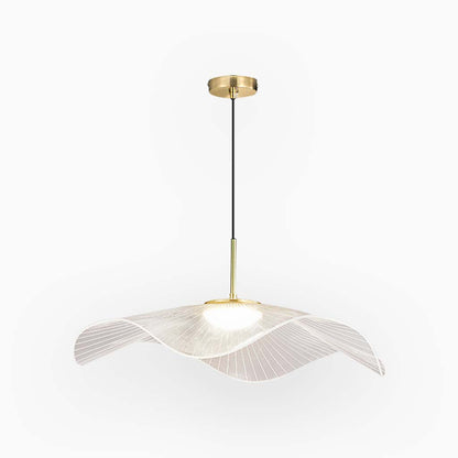 Suspension Élégante Lotus Feuille Chapeau de Paille LED
