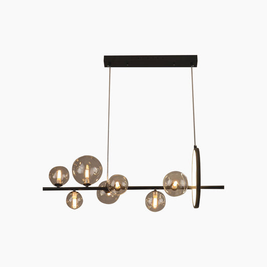 Suspension Lustre Mode Linéaire Verre Bulle