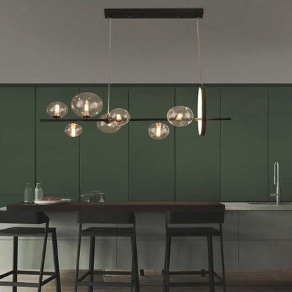 Suspension Lustre Mode Linéaire Verre Bulle