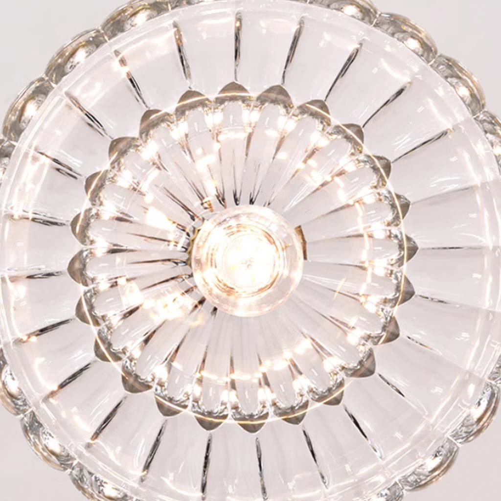 Suspension lumière bras fleur vintage en bois et verre français