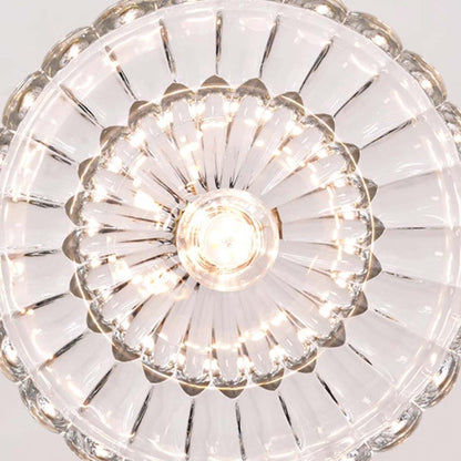 Suspension lumière bras fleur vintage en bois et verre français