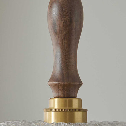 Suspension vintage en noyer avec bol en verre
