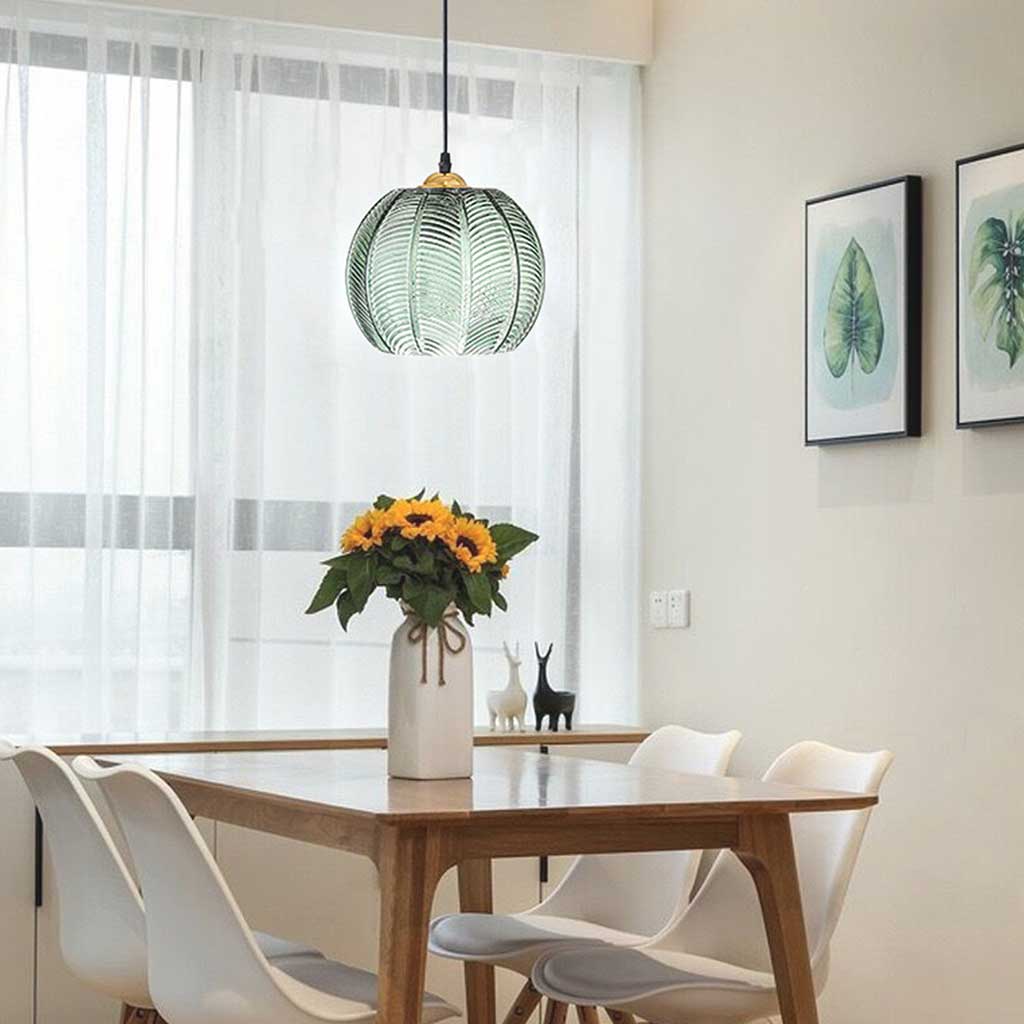 Suspension Minimaliste Élégante Verre Opale, Vert