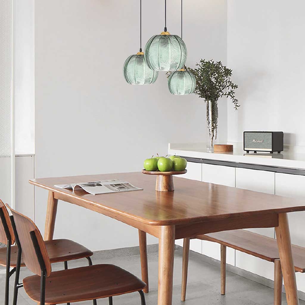 Suspension Minimaliste Élégante Verre Opale, Vert