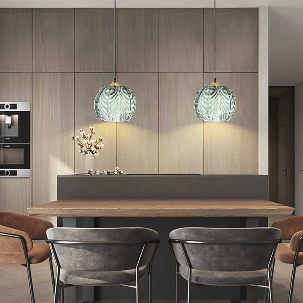 Suspension Minimaliste Élégante Verre Opale, Vert