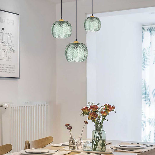Suspension Minimaliste Élégante Verre Opale, Vert