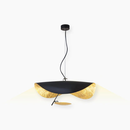 Suspension italienne unique en métal soucoupe volante, noir/blanc