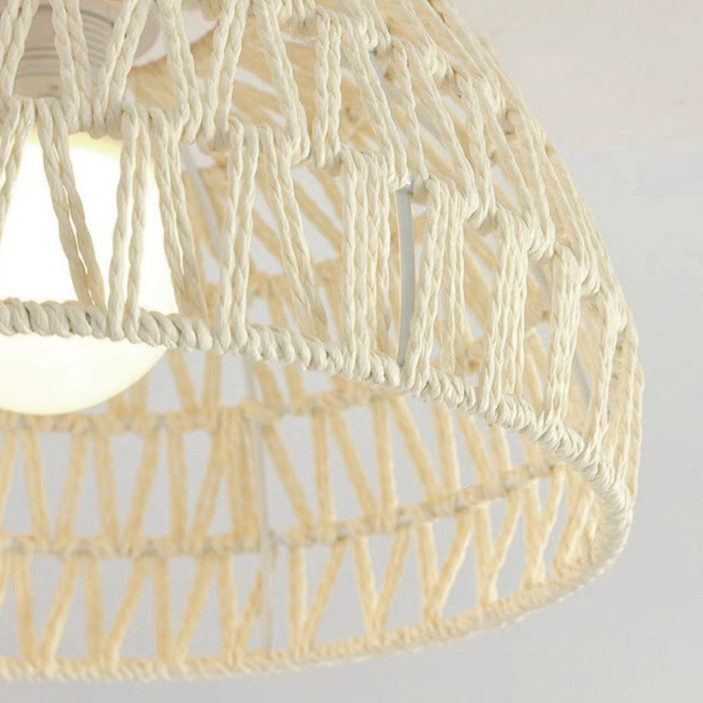 Suspension en rotin japonais tissé en bois
