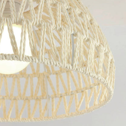 Suspension en rotin japonais tissé en bois