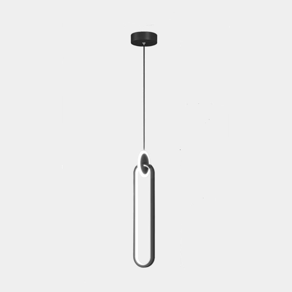 Suspension Minimaliste Unique Ovale LED, Or / Noir