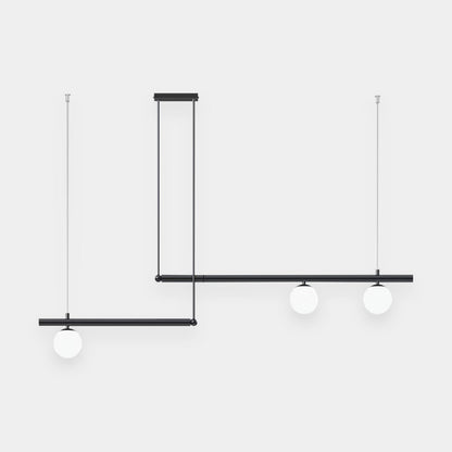 Suspension Linéaire Moderne Multi-Lampe, Noir/Or