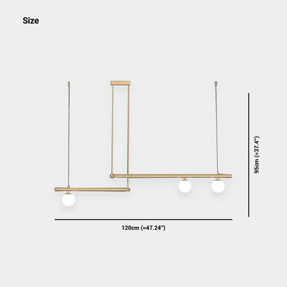 Suspension Linéaire Moderne Multi-Lampe, Noir/Or