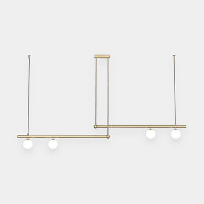 Suspension Linéaire Moderne Multi-Lampe, Noir/Or