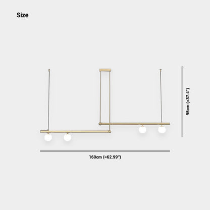 Suspension Linéaire Moderne Multi-Lampe, Noir/Or