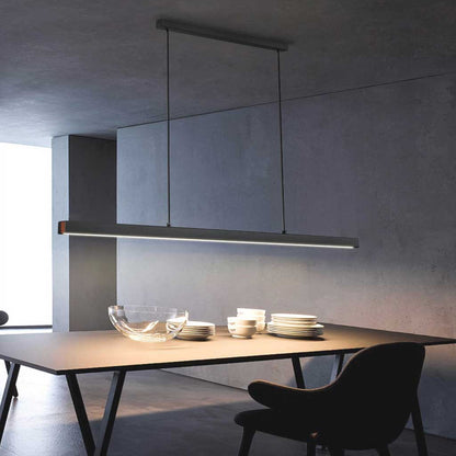 Suspension moderne minimaliste en aluminium linéaire LED dimmable, noir/blanc