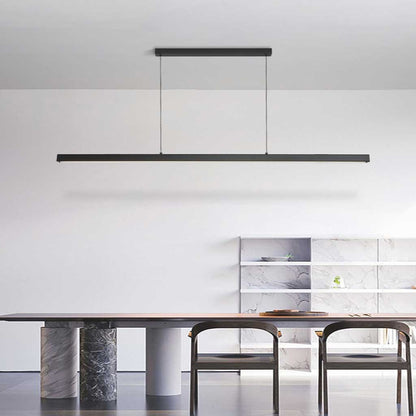 Suspension moderne minimaliste en aluminium linéaire LED dimmable, noir/blanc