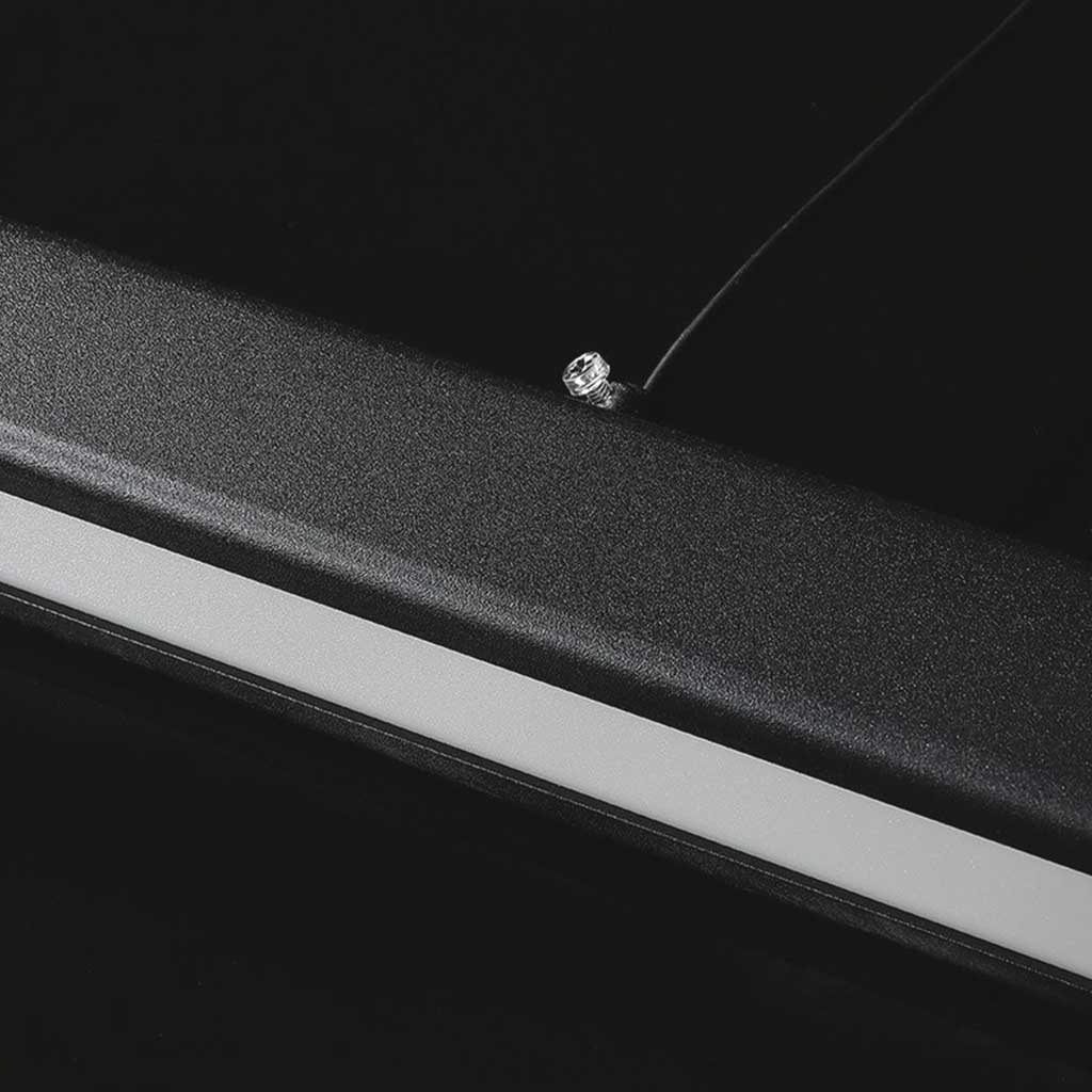 Suspension moderne minimaliste en aluminium linéaire LED dimmable, noir/blanc