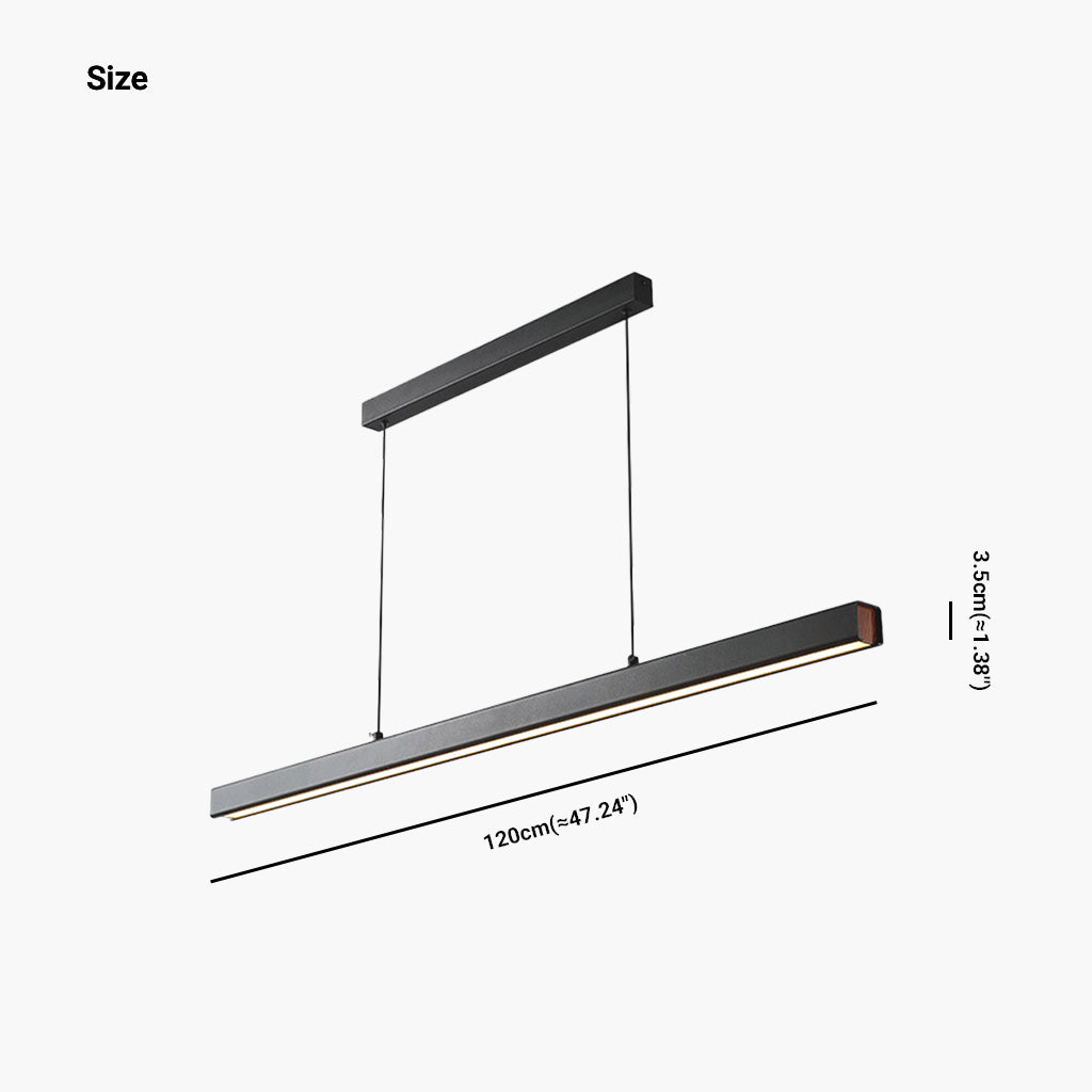 Suspension moderne minimaliste en aluminium linéaire LED dimmable, noir/blanc