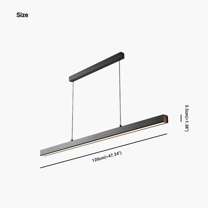 Suspension moderne minimaliste en aluminium linéaire LED dimmable, noir/blanc