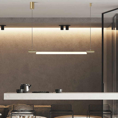 Suspension Linéaire Horizontale Strip LED, Noir / Or