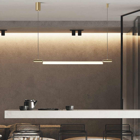 Suspension Linéaire Horizontale Strip LED, Noir / Or
