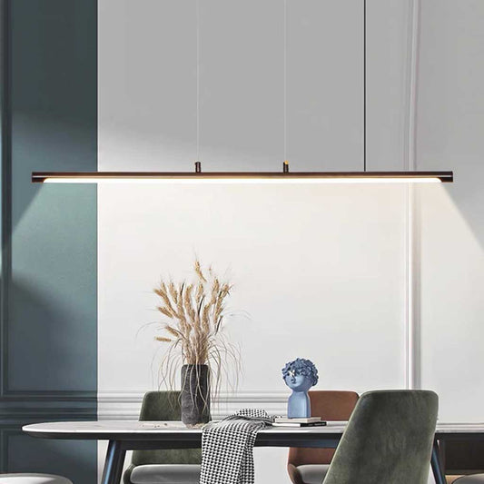 Suspension scandinave minimaliste linéaire LED, noir/or