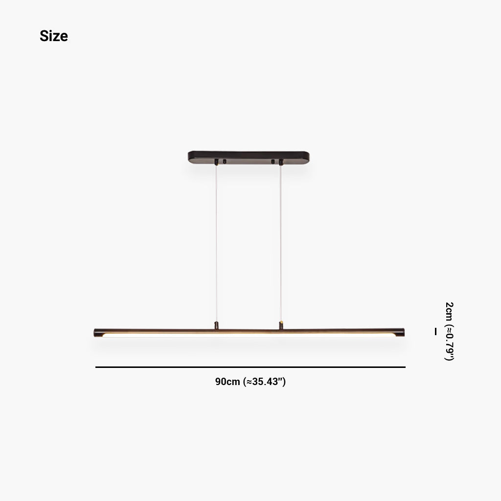 Suspension scandinave minimaliste linéaire LED, noir/or
