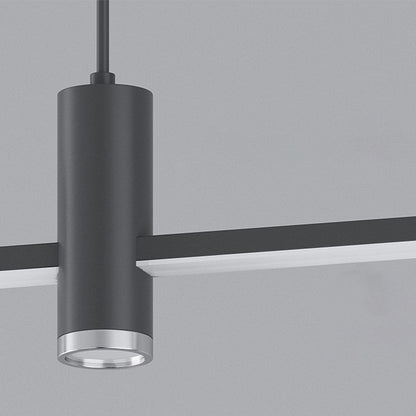 Suspension Minimaliste Linéaire LED avec spots, noir/or