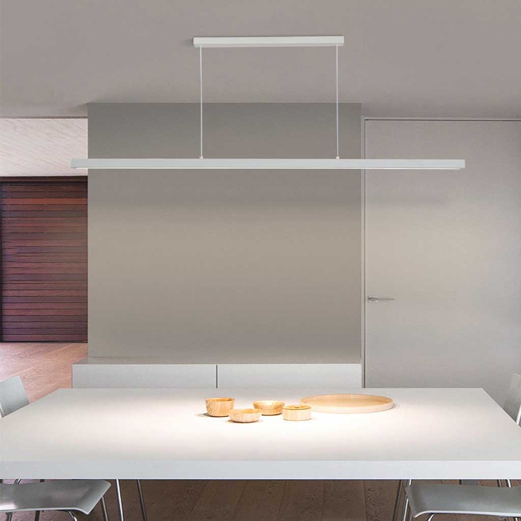 Suspension moderne minimaliste en aluminium linéaire LED dimmable, noir/blanc