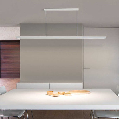 Suspension moderne minimaliste en aluminium linéaire LED dimmable, noir/blanc